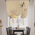 thumbnail image 3 of Black Khaki Tie Up Curtains 45 Inches Long, Kitchen Window Curtains Over Sink, Spring Flora Small Window Curtains Shade Balloon Curtains Valances for Bedroom/Cafe 34"x45", 3 of 8