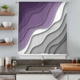 thumbnail image 5 of Purple Grey Ombre Sheer Curtains 54 Inches Long, Modern Geometric Abstract Aesthetics Cream Light Filering Curtains, Breathable Simi Curtain Privacy Drapes for Kitchen Bathroom Small Window Treatment, 5 of 9