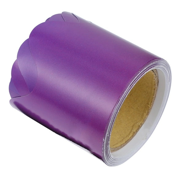 MERRYHAPY Purple Cardstock Bulletin Board Border Trim Roll for Classroom Decor 1Pack