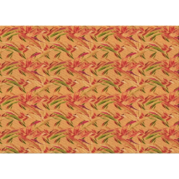 Ahgly Company Indoor Rectangle Patterned Orange Red Orange Area Rugs, 8' x 12'
