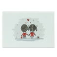 thumbnail image 1 of Love Cutting Board, Couple Holding Hands Winter Season Stars and Hearts Christmas Themed Cartoon, Decorative Tempered Glass Cutting and Serving Board, Large Size, Scarlet Cocoa Grey, by Ambesonne, 1 of 1
