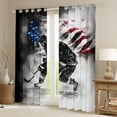 thumbnail image 3 of Homewish Ice Hockey Sports Black Out Curtains, Grey American Flag Curtains Pack of 2 (42x63 Each), Teens Kids Girls Boys Bedroom Curtains, Living Room Curtains Decor, 3 of 7