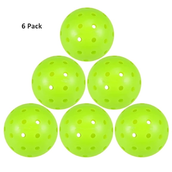 Seamless One-Piece Pickleballs - Outdoor Pickle Ball, 0.92oz, 6-Pack (Green)