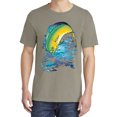 thumbnail image 2 of Wild Bobby, Mahi-Mahi Fish Catching Small, Fish, Garment-Dyed Washed Look Short Sleeve Tees, Sand, 2XL, 2 of 3