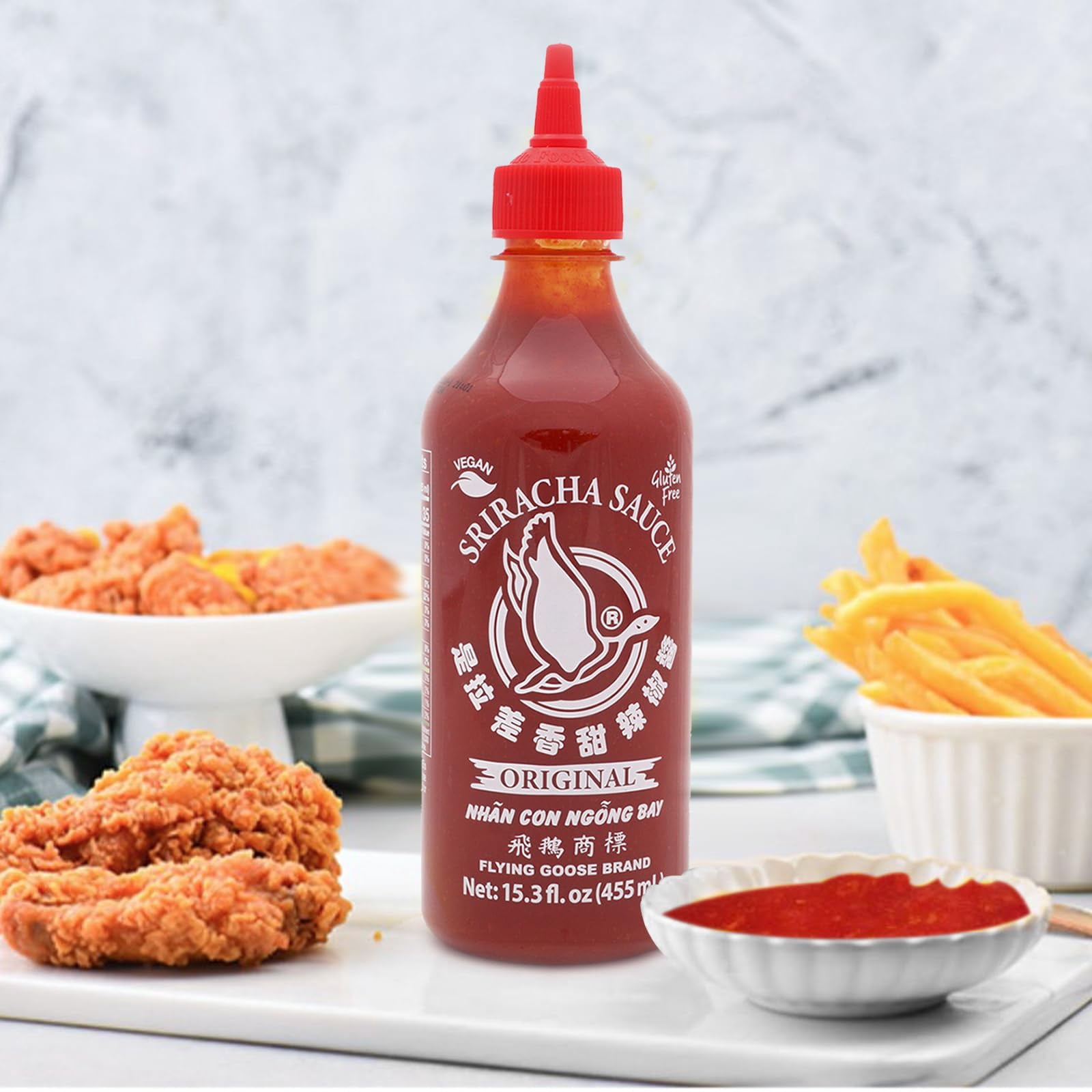 Flying Goose Sweet Sriracha Sauce, Thailand Sriracha Sweet Chili Sauce, Gluten Free and Vegan, Original Flavor in Bottle, 15.3 fl.oz(455ml), Pack of 1
