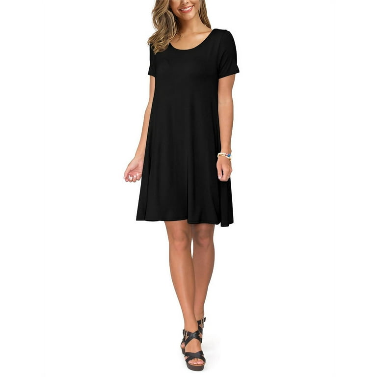 T shirt swing top dress with pockets