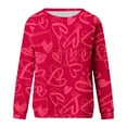 thumbnail image 4 of Chemises à Manches Longues pour Femmes de la Saint-Valentin, Décontractées, Surdimensionnées, Col Rond, Imprimées, Légères, Vêtements d'Automne, 4 of 4
