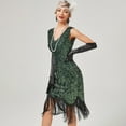 thumbnail image 6 of IDOPIP Women’s 1920s Flapper Dress Vintage Gatsby Sequins Fringe Dress Cocktail Evening Gown, 6 of 7