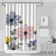 thumbnail image 2 of Unique Floral Colorful Shower Curtain for Bathroom Decor, Blue Pink Gray Daisy Flower Elegant Wildflower Design Farmhouse Shower Curtains with Hooks Set, 72X72 Inches, 2 of 6