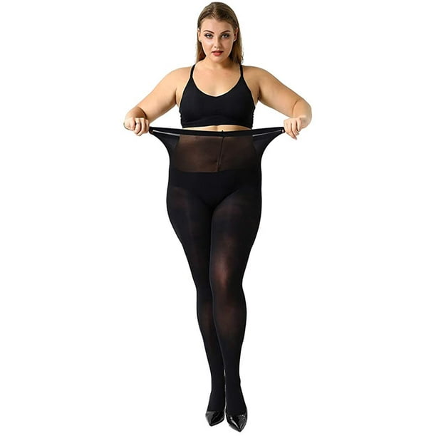 AIMTYD Women s 2 Pairs Plus Size Control Top Tights Ultra Soft