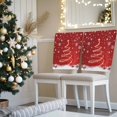 thumbnail image 3 of Red Christmas Chair Covers Set of 1 Shiny Star Xmas Tree Balls Snowflakes Winter Chair Back Covers Stretch Removable Washable Slipcovers Protector for Dining Room Kitchen Party Decor, 3 of 5