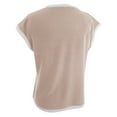 thumbnail image 3 of Women's Basic Short Sleeve Rib Knit T Shirt for Spring/Summer, Casual Style, Versatile Pairing, 3 of 4