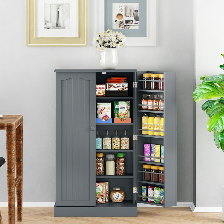 Yusong Kitchen Pantry Storage Cabinet Cupboard with Doors and 6