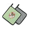 thumbnail image 2 of Boxer Green Flowers Pair of Pot Holders, 2 of 4