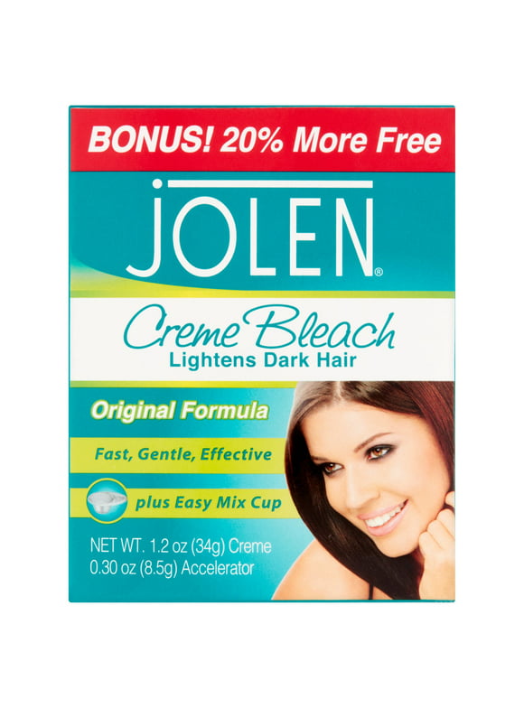 Jolen Creme Bleach Dark Hair Lightener Cream, Original, 1.2 oz Jar