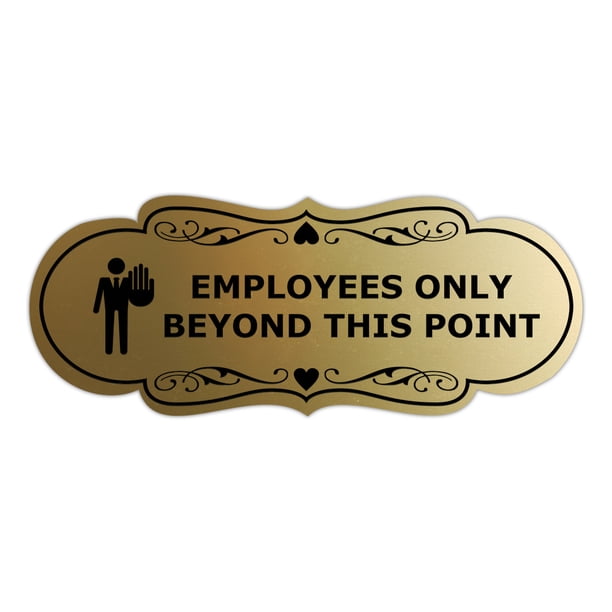 Cartello con scritta Employees Only Beyond This Point, 7 x 10, in