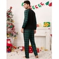 thumbnail image 2 of Family Matching Christmas Holiday Pajamas Sets, Xmas Plaid Pajama Pants Long Sleeve Print Top Pjs Sets Sleepwear Bottoms for Men Couple, Green Plaid, L, 2 of 6