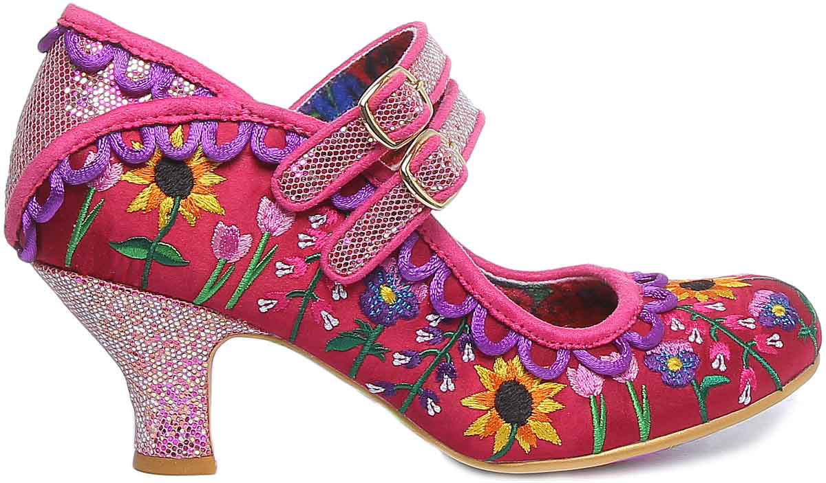 Irregular Choice Charmers Market Women's Pink Twin Ankle Strap Louis Heel  Shoes Size 9 