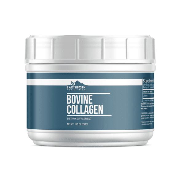 Earthborn Elements Bovine Collagen Peptides Powder 10.5 oz, Pure & Undiluted, Dietary Supplement
