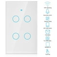 thumbnail image 4 of Interruptor de atenuación táctil inteligente con WiFi, diseño de un solo círculo para iluminación de 4 vías, CA de 95 a 250 V, color blanco, enchufe de EE. UU., 4 of 8