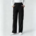 thumbnail image 4 of Corduroy Wide Leg Cargo Sweatpants for Women Elastic Waist Sweatpants Casual Solid Color Pockets Long Pants Workout Lounge Trousers with Pockets, 4 of 7