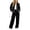 Black, variant on Tracksuits for Women Set Solid Color Zip Up Stand Collar Jacket and Wide Leg Pants with Pockets for Gym Workouts and Athletic Sports