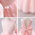thumbnail image 5 of IDOPIP Butterfly Flower Girl V-Back Bow Dress for Kid Wedding Pageant Party Shiny Bownkot V-backless Tulle Dress Wedding Bridesmaid Pageant Party Long Maxi Gown 3-4 Years Pink, 5 of 6