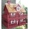 Home Bazaar Novelty Cottage Birdhouse - Red