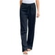 thumbnail image 2 of ICHUANYI Clearance Women Casual Solid Color Bandage Pockets Elastic Waist Comfortable Straight Pants(Navy, M) ICHUANYI WER2023080709708, 2 of 6