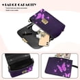 thumbnail image 4 of Pzuqiu Purple Butterfly Crossbody Leather Bags for Women Exquisite Lightness Quilted Leather Mini Crossbody Purse with Chain Strap Soft Casual Vintage Compact Gifts for Women, 4 of 7
