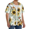 thumbnail image 4 of Disketp Men's Hawaiian Sunflowers Leaves And Birds Print Shirts Button Down Holiday Beach Shirts-Medium, 4 of 7