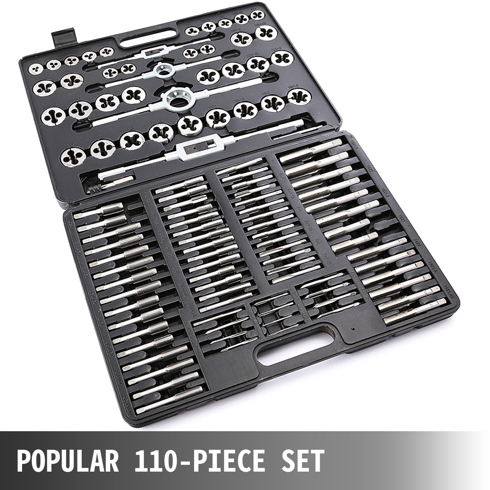 110PCS Set of Pro Metric Tap and Die Wrench Kit Metric Steel Screw Bo 