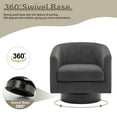 thumbnail image 4 of UIXE Swivel Accent Chair Set of 2, Upholstered Corduroy Barrel Chair for Living Room, Small Single Sofa Bedroom Reading Seat, Gray, 4 of 7