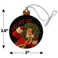 thumbnail image 6 of Christmas Holiday Santa Ho Ho Ho Wreath Wood Christmas Tree Holiday Ornament, 6 of 7