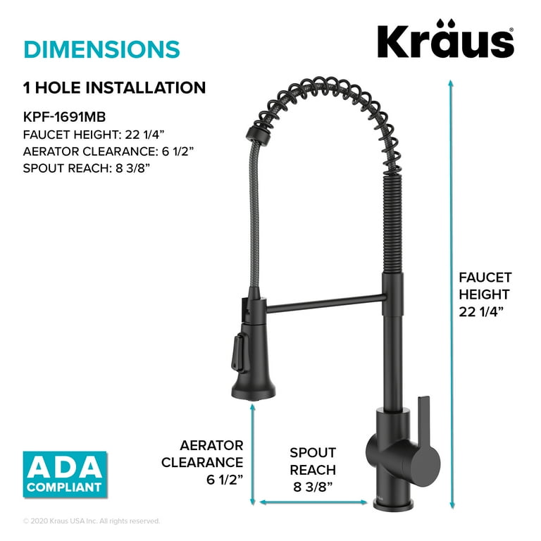 KRAUS Britt 2nd Gen popular Commercial Style Pull-Down Single Handle Kitchen Faucet In B