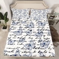 thumbnail image 2 of Homewish Butterflies Full Size Sheets,Flying Animal Bed Sheets,Beige Black Blue Sheet Sets For Teens,Ultra Soft Home Decor,4pcs, 2 of 7