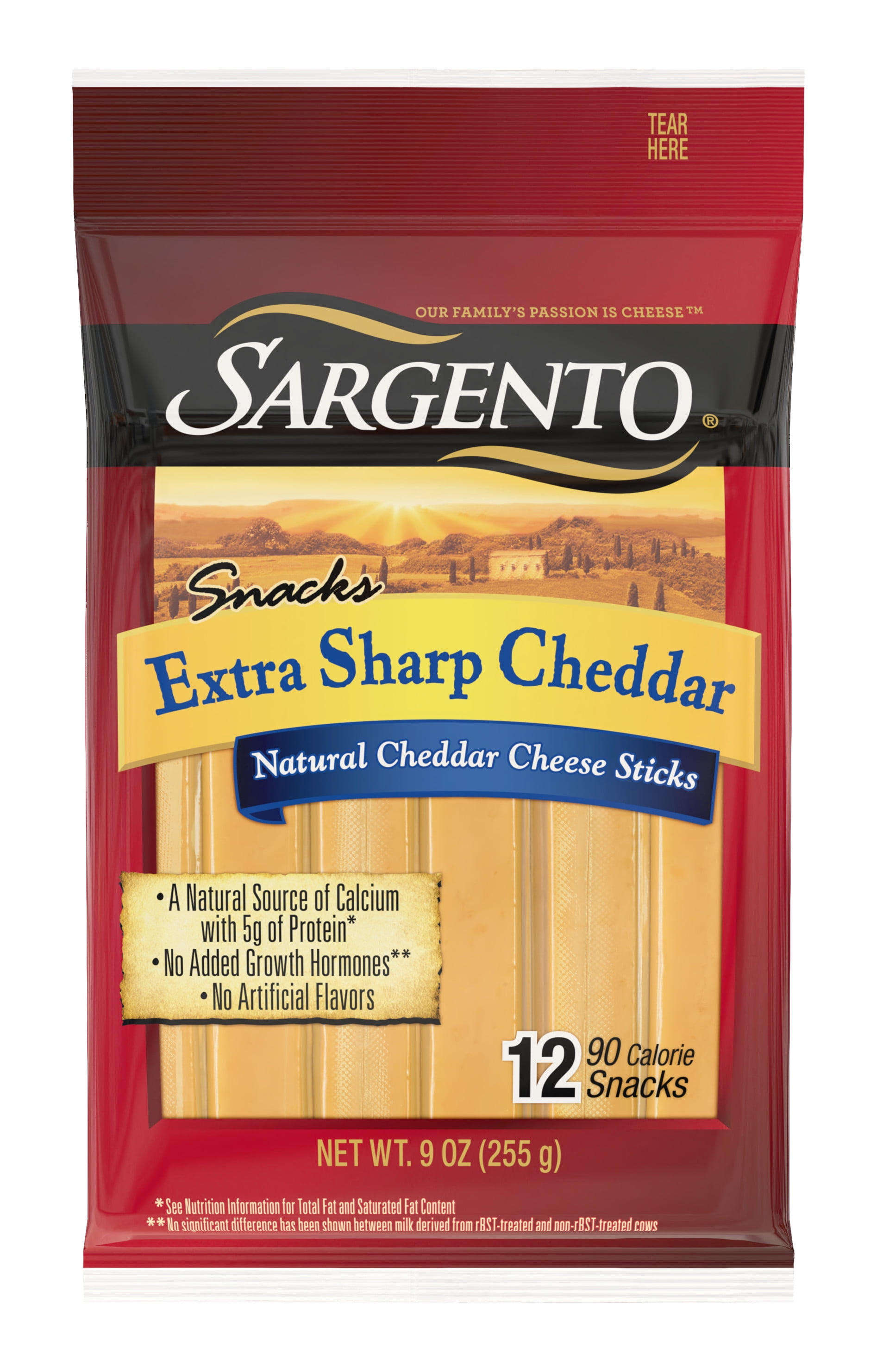 Sargento® Extra Sharp Natural Cheddar Cheese Snack Sticks, 12Count