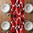 thumbnail image 4 of Table Runner 36 Inches Long for Kitchen Dining, Red Geometric Dresser Scarf Farmhouse, Dining Table Decorations for Wedding/Parties, Modern Abstract Black White Striped Lines 13 x 36 In, 4 of 8