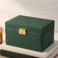 thumbnail image 3 of REGALWOVEN 3 Layer PU Leather Jewelry Box Organizer Storage with Mirror for Women Girl Birthday Gift Green, 3 of 5