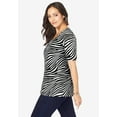 thumbnail image 3 of Jessica London Women's Plus Size Stretch Cotton Square Neck Tee, 3 of 5