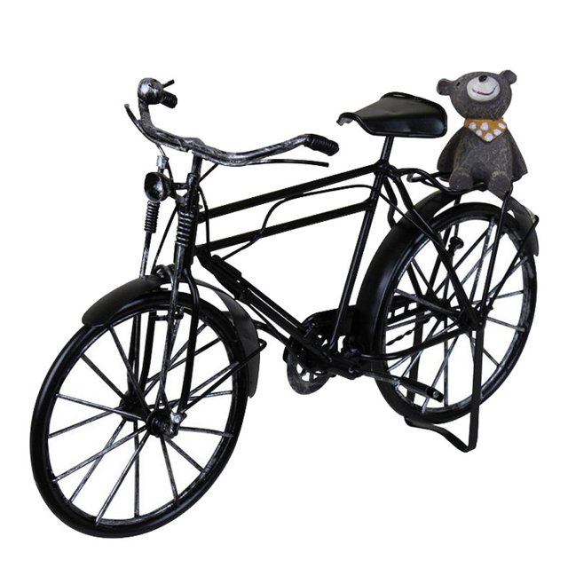 Dollhouse Miniature Bike 1:10 Aleación Modelo de Muebles Jardín Decoración Negro Fanmusic Dollhouse Miniature Bike