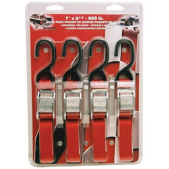 Erickson  1 x 5.5 in. Cam Buckle Tie-Down Strap, Red