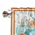thumbnail image 5 of Valances for Windows Orange Teal Blue Pumpkin Rod Pocket Cafe Window Treatments Valance Curtains for Kitchen Bathroom Laundry Basement Windows 60"x18", 5 of 6