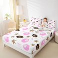 thumbnail image 4 of spefrowx Pink 8 Ball Bed Sheets for Kids, Fashion Cheetah Print Stars Full Size Sheets, 4pcs, 1 Flat Sheet, 1 Fitted Sheet and 2 Pillowcases, 4 of 6