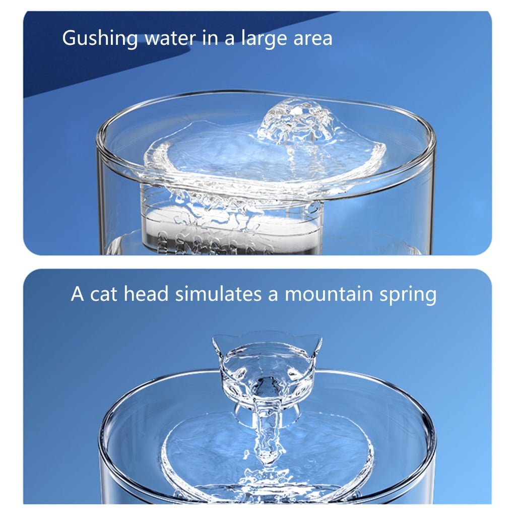 Miiottaa Large Capacity Automatic Pet Dogs Cats Water Fountain Transparent Viewable