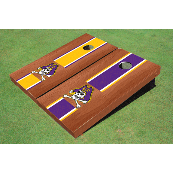 East Carolina University Rosewood Alternating Long Stripe Cornhole Boards