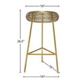thumbnail image 3 of Pemberly Row Contemporary Gold Metal Counter Stool - 16"W x 16"D x 26.5"H, 3 of 5