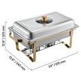 thumbnail image 5 of KFFKFF 4 Pack 8 Qt Chafing Dish Buffet Set, Stainless Steel Chafers and Buffet Warmers Sets with 4 Half Size Pans, Rectangular Food Warmer with Glass Cover, Water Tray, Foldable Stand and Fuel Holder, 5 of 9