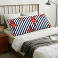 thumbnail image 6 of Naloa Starfish Navy Blue Stripe Super Soft 20x60 Body Pillow Case,Long Side Hidden Zipper（PILLOWS ARE NOT INCLUDED）, 6 of 6