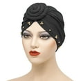 thumbnail image 4 of Weikingp Headbands for Women, Womens Fashion Elastic Solid Color Comfortable Cap Beaded Large Cap for Women, Bandanas for Women, Bandanas for Men Black, 4 of 5
